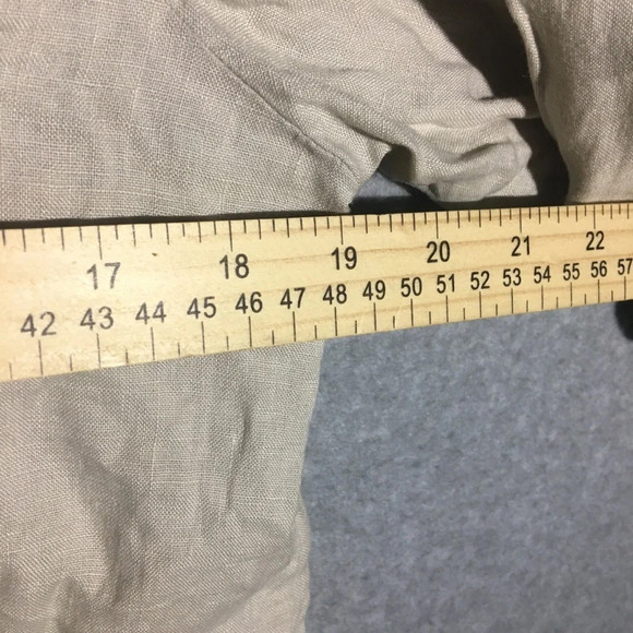 Womens Ellen Tracy Blouse Lace Up Detail Linen Lagenlook Casual Neutral Beachy - Picture 4 of 5